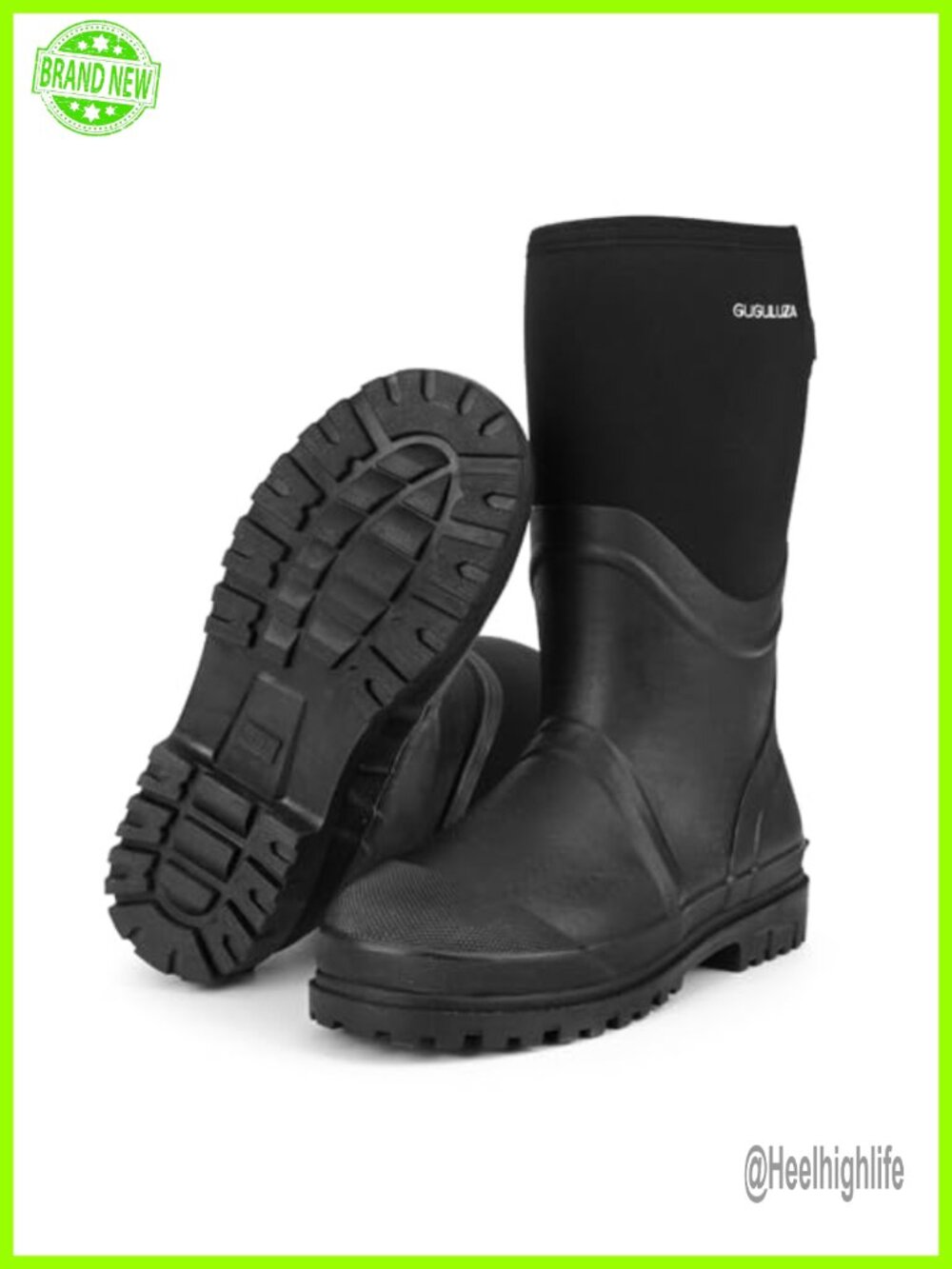 Men's Waterproof Hunting Boots 6mm Neoprene Insulated Rubber Rain Boots